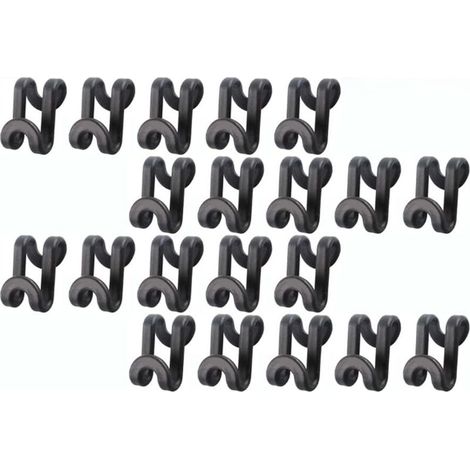Crochet de connexion en forme de S pour cintre, crochet d'extension pour cintre, organisateur de crochets de penderie (noir, 20 pièces) (1/5)