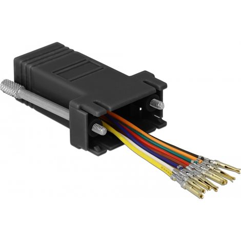 Adaptador Modular DB9 hembra a RJ45 hembra, negro (A0049)