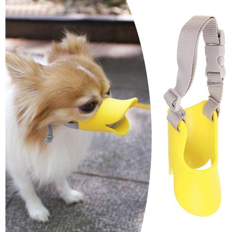 Bozal antimordeduras con forma de pico de pato para perros, bozal de silicona suave con correa ajustable, bozal de tamaño mediano para perros, que previene la mayoría de los ladridos. (1/5)