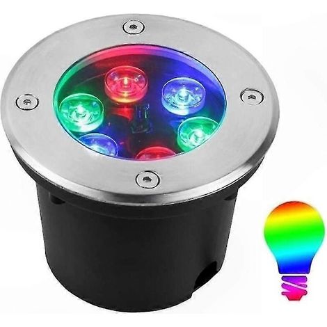 Projecteur LED RGB étanche pour jardin, spot encastré en acier inoxydable avec télécommande, éclairage extérieur pour piscine, bassin, terrasse (Taille) (1/5)