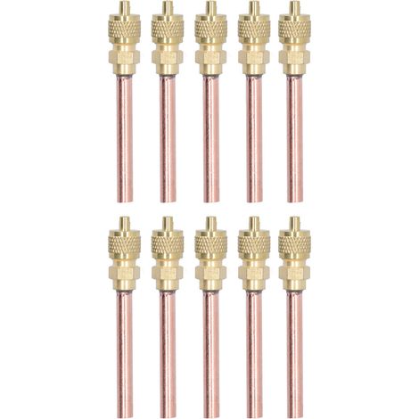 10pcs 1/4Sae HVAC remplissage des soupapes d'accès à la clandestins du climatiseur pour R22 R12 R134.
