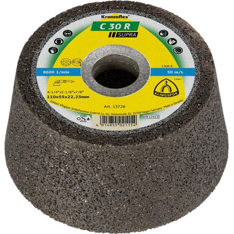 Schleiftopf C30 R 110/55mm Stein/Beton (Guss bedingt) 30 Bohr.22,23mm KLINGSPOR