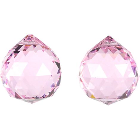 Lot de 2 boules lumineuses en cristal coloré - 40 mm rose (1/5)