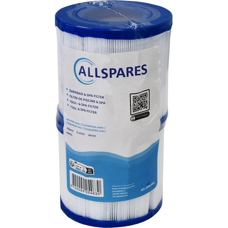 Filtro de agua para spa AllSpares (2 unidades) compatible con SC750 / 40101 / PWW10 (Ø100 x 100 mm)