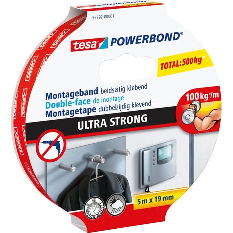 Tesa Powerbond Ultra Strong cinta adhesiva blanca 19 mm x 5 m