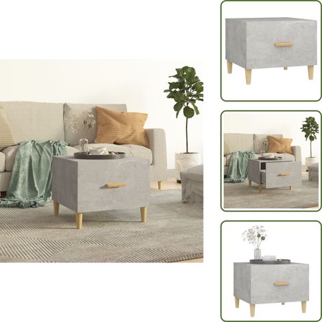 Table basse Gris béton 50x50x40 cm Bois d'ingénierie - Table Basse - Meuble Salon - Table D'appoint - Table Côté Canapé - Design Minimaliste (1/5)