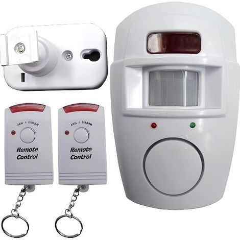 Alarme de sécurité sans fil Mengshen® avec sirène, détecteur de mouvement infrarouge (IR PIR) et 2 télécommandes pour la maison... (1/5)