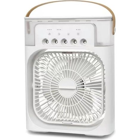 Tragbarer 3-in-1 Luftkühler mit LED-Nachtlicht und Luftbefeuchtungsfunktion (1/5)