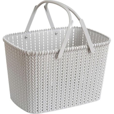 Panier de douche portable ouvert, sac de rangement pour salle de bain, panier ajouré décoratif, organisateur de cosmétiques, bac de rangement pour dortoir, cuisine, garage-Grey