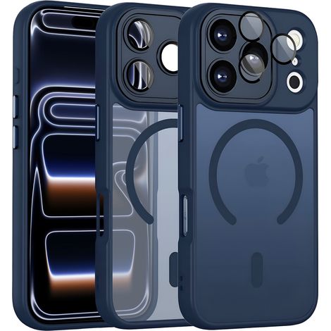 Custodia per iPhone 17 Pro, compatibile con MagSafe, finitura opaca, blu navy. (1/5)