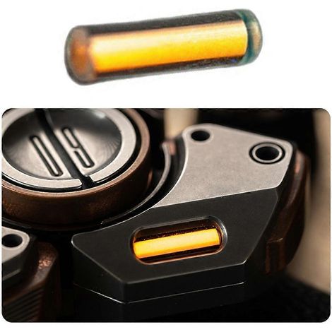 Lampe de signalisation (sans gaz), tube lumineux en verre, outil de survie en extérieur - 2 x 12 mm - Orange (1/4)