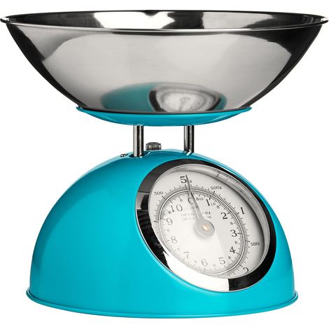Balance de Cuisine Electronique avec Bol Acier Inoxydable Bleu (1/2)