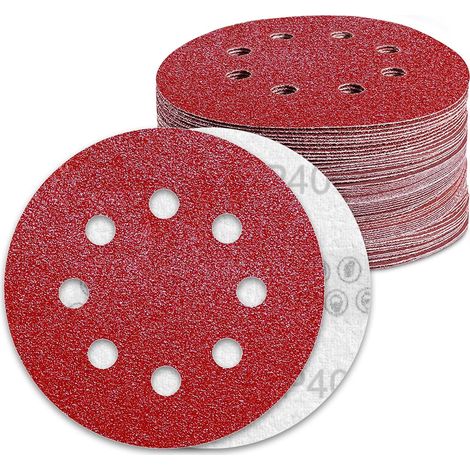 Awutzut Disques Abrasifs 125mm Grain 40 Papier Poncer 140 Pièces 8 Trous Disque Poncage pour Ponceuse Excentrique (1/5)