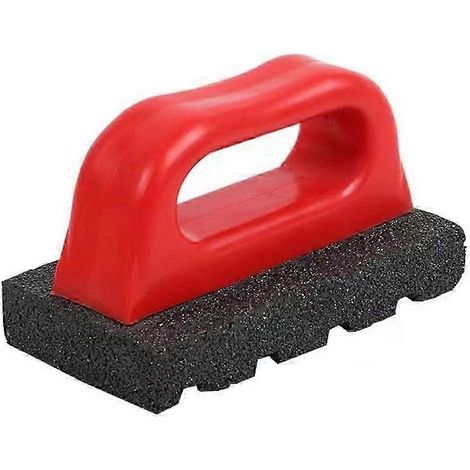 Brique à polir pour maçonnerie, brique à polir cannelée, grain 20, manche en plastique (1/5)