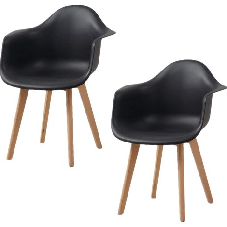 Silla de comedor, diseño moderno, asiento cómodo, color negro. (1/2)