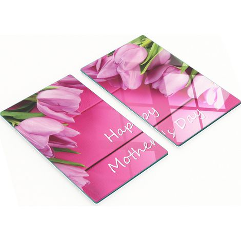 Planches de service en verre pour la cuisine, décorées pour la fête des mères, 2 x 30 x 52 cm (1/5)