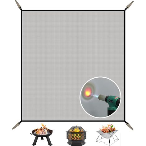 Tapis ignifuge pour barbecue, tapis de protection pour pelouse (argent 100×120cm) (1/5)