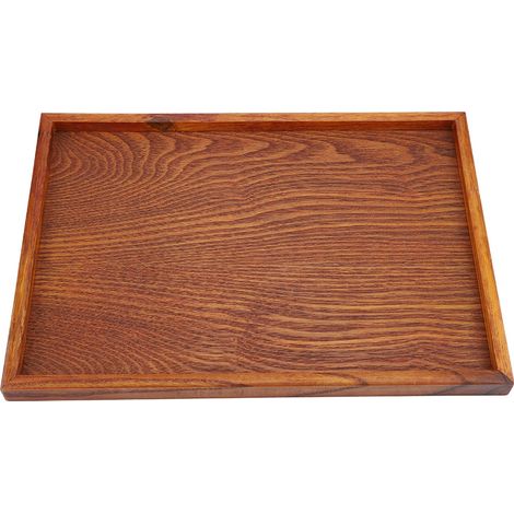 Plateau en Bois Rectangulaire pour Thé, Table de Service, Plat à Snacks et Rangement Alimentaire, Hôtel Maison (35x24cm) (1/3)
