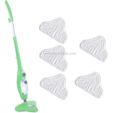 5 almohadillas de repuesto compatibles con las limpiadoras a vapor H2O X5 Steamboy H20 S302 S001 SKG de 1500 W (almohadillas de microfibra para mopas de vapor) (1/4)