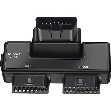 Répartiteur OBD2 OBD 16 broches OBD II avec interface CC transmission à haute vitesse,1 connecteur mâle vers 2 connecteurs femelles (1/5)