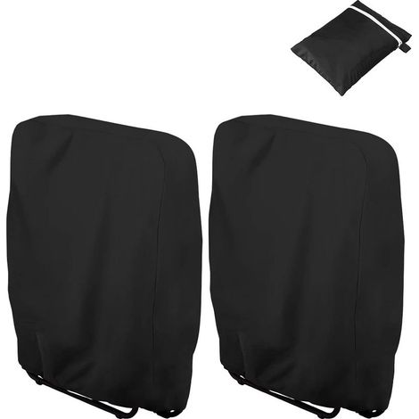 Housse de protection contre la poussière pour mobilier d'extérieur (lot de 2) — Convient aux fauteuils zéro gravité et aux chaises de terrasse pliantes (28 po x 13 po x 43 po) (1/5)