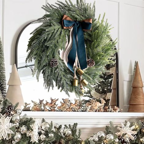 Guirlande De Noël En Pin Norfolk - 45 Cm - Décoration Artificielle Pour Porte Fenêtre Cheminée Extérieur - 1 Pièce (1/5)