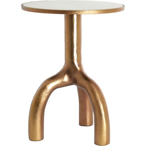 Light & Living Beistelltisch MELLO Bronze-Glanz mit taupe Glas –