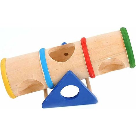 Schaukel-Hamstertunnel aus Holz – lustiges Spielzeug für das Familien-Fitnessstudio – Spielplattform für Zwerghamster, kleines Haustier (Farbe, Länge: 16,8, Breite: 7,8, Höhe FLITI (1/4)