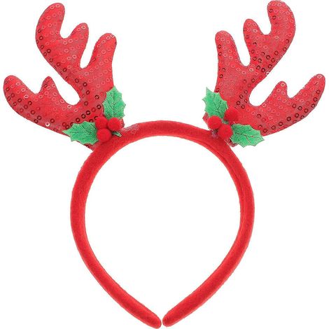 Bandeau de Noël, adorables bandeaux pour cheveux, serre-têtes Père Noël, coiffe à clochette, cadeaux de fête, fournitures et décorations-2518cm-Red