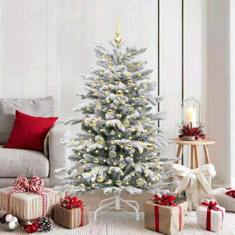 Künstlicher klappbarer Weihnachtsbaum Weiß 150 cm PE und PVC