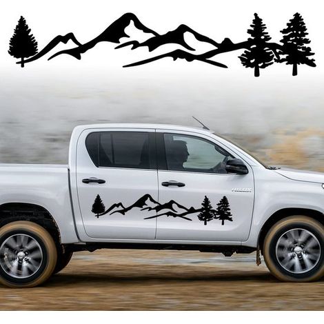 1 pegatina decorativa para coche, pegatinas universales para carrocería de SUV/vehículos todoterreno, 100 × 20 cm, Negra (1/5)