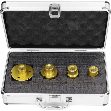 Kit 3 scies cloche diamant M14 25 35 50 68mm pour perceuse, trépans brasés pour verre, céramique, granit. (1/5)