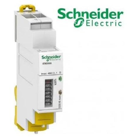 Contatore energia iEM2000 - 1P+N - inserzione diretta 40A - con visualizzatore - A9MEM2000
