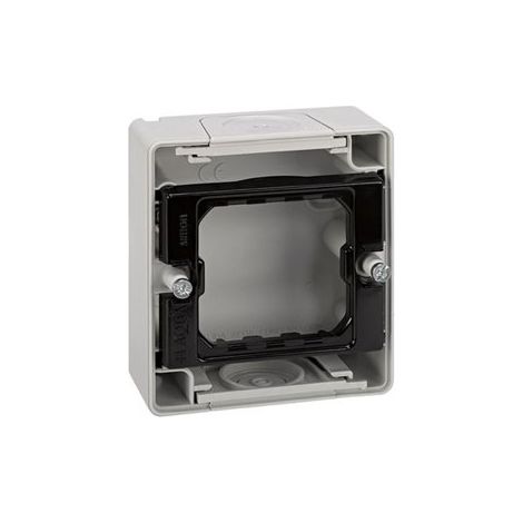Base de superficie para 1 elemento Simon 44 Aqua plástico blanco