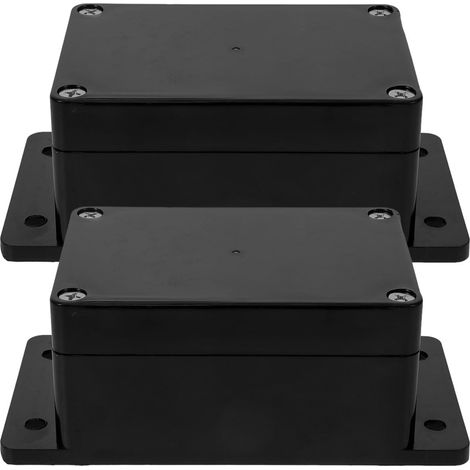 Boîte de Jonction Étanche en Plastique Noir, Lot de 2, Double Voie Usage Intérieur et Extérieur, Boîtier de Projet pour Câbles, Format Compact pour Montage DIY (1/5)