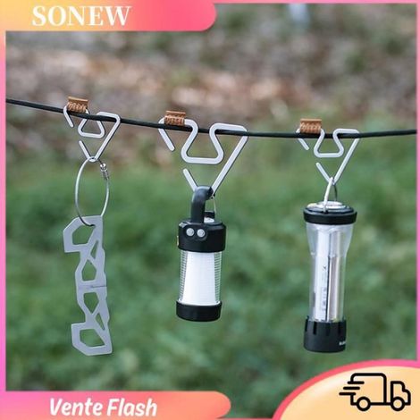 Sonew Crochet solide et léger en acier inoxydable Crochet de suspension multifonctionnel, cintres de sport camping S-3 L-2 pièces (1/5)