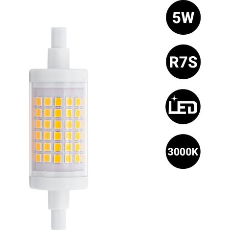 Ampoule LED R7S - 78mm - 520lm - 5W - Blanc Chaud