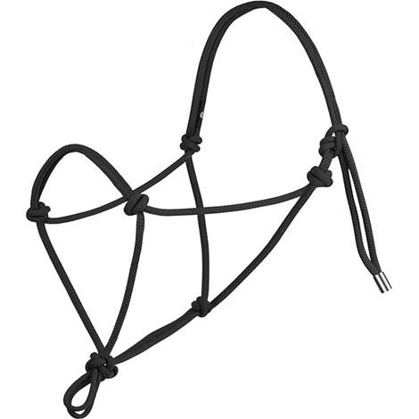 Halfter, Seil, Knoten, verstellbar, Polyester, schwarz, Training, Reiten (1/5)