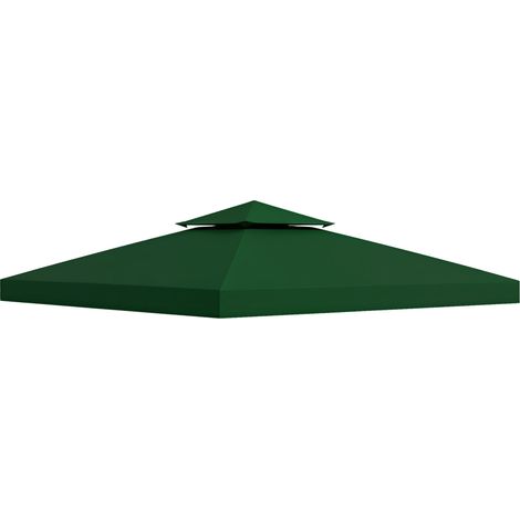 Toiture de remplacement Outsunny pour tonnelle 3x3m, toit hydrofuge pour tonnelle métallique, toit de remplacement pour tonnelle de jardin, tente de réception, tente de jardin, polyester, vert foncé