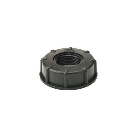 Bouchon s60x6 pour cuve 1000 litres – Filetage intérieur 1 pouce – Matériau plastique avec joint mousse PE – Connexion pour accessoires 1 pouce