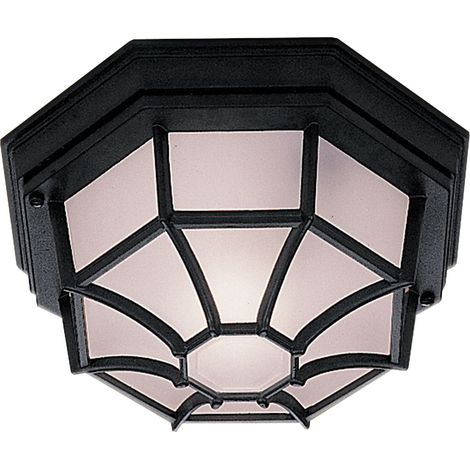 Lampada da soffitto Luce da esterno Alluminio vetro dimmerabile Nero Illuminazione da giardino (1/5)