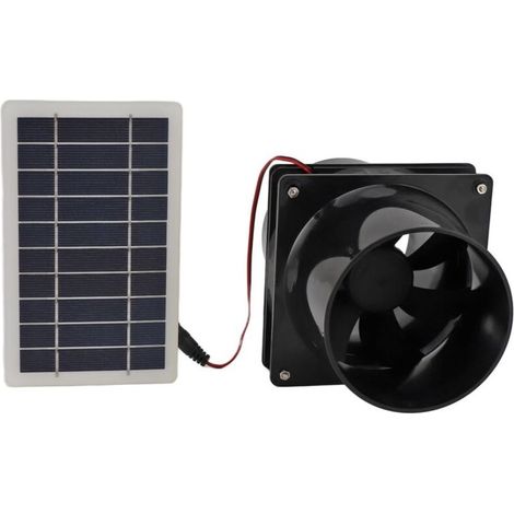 Ventilateur d'échappement à énergie solaire 10W 12V, pour tuyau rond, panneau ABS, Kit de Ventilation, maison pour animaux domestiques, poulailler, camping-car, serre (1/5)