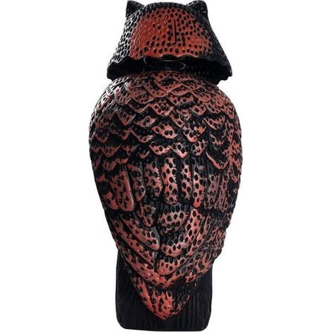 1 Statue Hibou Plastique Tête Rotative 360 Degrés Effet Répulsif Oiseaux Pour Jardin Extérieur (1/4)