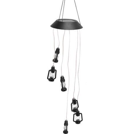 Lampe carillon solaire à pétrole avec 6 LED, étanche et colorée. (1/5)