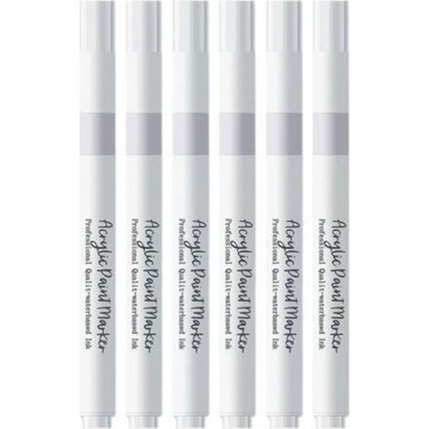 Ecleanfy-5 Pièces Marqueurs Blancs Permanent, Stylo Blanc ImperméAble et SéChage Rapide, Marqueur Blanc indelebile, pour Bois, Plastique, Pierre, Verre, Cuir, Métal, Toile (1/5)