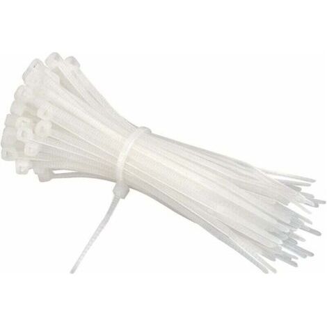 Collier de Serrage 200 mm x 2,5 mm, Attache Câble, Serre Câbles Rilsan Nylon, Colliers Serre-Cable 200mm, Blanc, Lot de 600Pièces,blanche