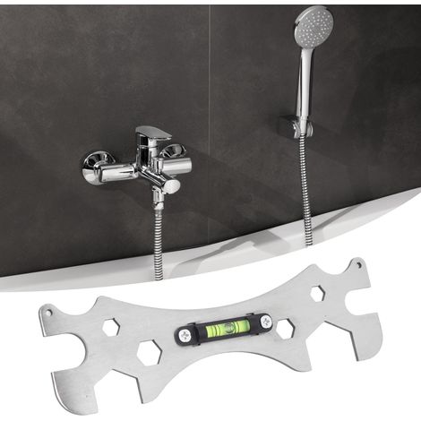 Multifunktions-Badezimmerschlüssel, Wasserwaage für Duschköpfe, Spezialschlüssel für Badezimmerarmaturen, Reparaturwerkzeuge (1/5)