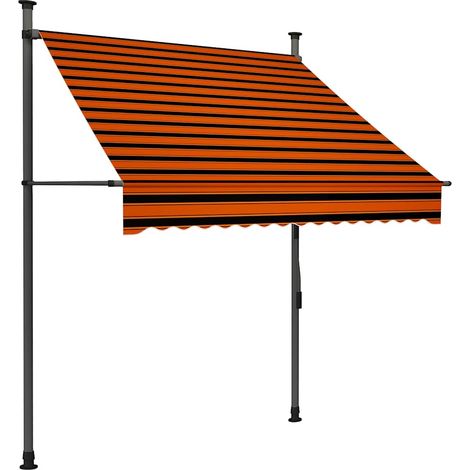 Tenda da Sole  Tenda parasole Retrattile Manuale LED 150 cm Arancione e Marrone (1/3)