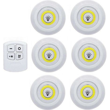 Super lumineux COB sous la lumière du meuble LED télécommande sans fil dimmable armoire veilleuse maison chambre placard cuisine -(lumière blanche) (1/5)