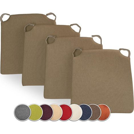 Lot de 4 Coussins de Chaise Trapèze avec Mousse RG25 Intérieur Extérieur Jardin Salon (1/5)